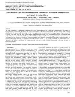 Effect of different types of non-words on repetition performance in