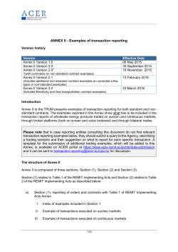 ANNEX II - Examples of transaction reporting - Emissions