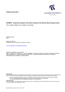Empirical Analysis of the Wave Climate at the Danish - VBN