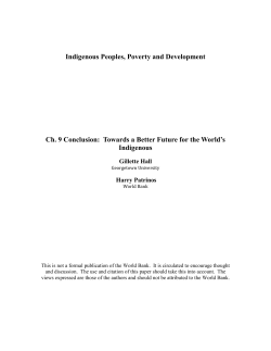 Indigenous Peoples, Poverty and Development