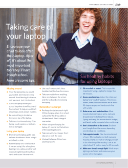 Taking care of your laptop - Newtown High School of the Performing