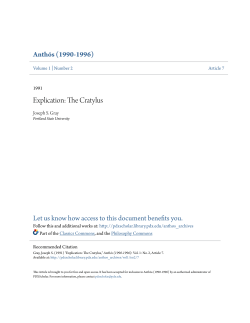 Explication: The Cratylus - PDXScholar