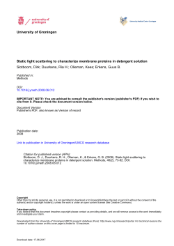 University of Groningen Static light scattering to characterize