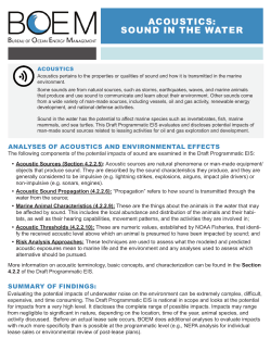 acoustics: sound in the water