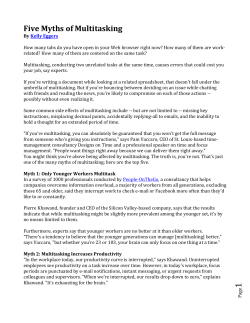 Five Myths of Multitasking