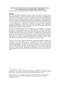The Hive in The Cliff: an innovative case study for culturally led