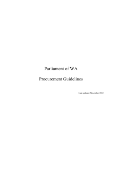 Procurement Guidelines - Parliament of Western Australia