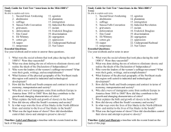 Study Guide for Unit Test &ldquo;Americans in the Mid