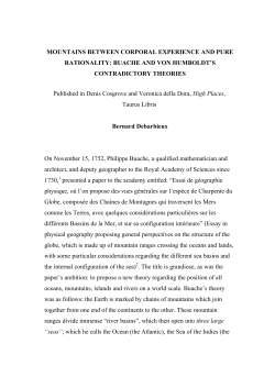 MOUNTAINS BETWEEN CORPORAL EXPERIENCE AND PURE