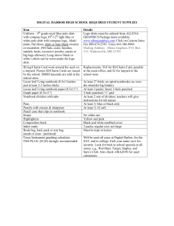 DIGITAL HARBOR HIGH SCHOOL REQUIRED STUDENT