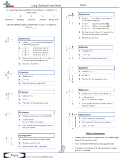 Long Division Cheat Sheet