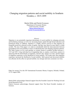 Changing migration patterns and social mobility in Southern