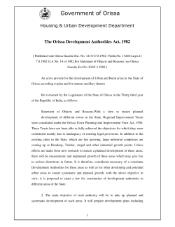 Orissa Development Authority (ODA) Act 1982