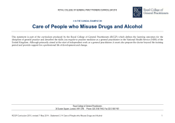 Care of People who Misuse Drugs and Alcohol