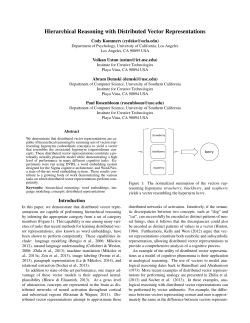 Hierarchical Reasoning with Distributed Vector Representations