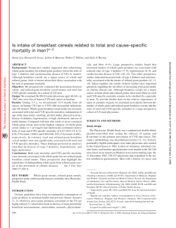 Is intake of breakfast cereals related to total and cause