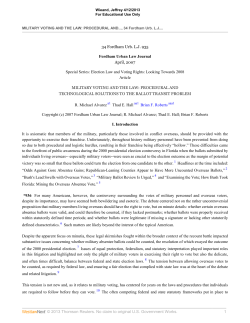 military voting and the law procedural and technological