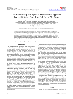 The Relationship of Cognitive Impairment to Hypnotic Susceptibility