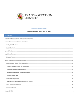 PARKING REGULATIONS Effective August 1, 2016&ndash; June 30, 2017