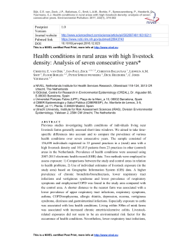 Health conditions in rural areas with high livestock density