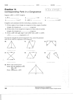 Practice 14 Corresponding Parts in a Congruence