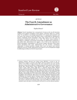The Fourth Amendment as Administrative Governance