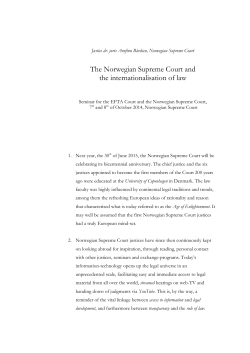 The Norwegian Supreme Court and the internationalisation of law