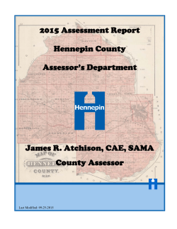 2015 Assessment Report Hennepin County Assessor`s Department