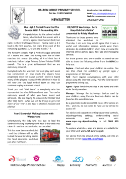 Newsletter 17 20 Janu​ary 2017