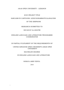 Sarcasm in cartoons: Lexicogrammar analysis of - AOU