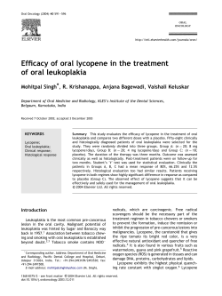Efficacy of oral lycopene in the treatment of oral leukoplakia