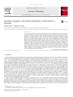 Articulatory synergies in the temporal organization of liquid clusters