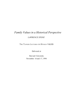 Family Values in a Historical Perspective