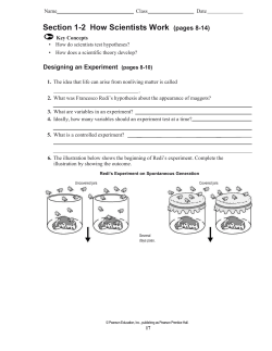 Section 1-2 How Scientists Work