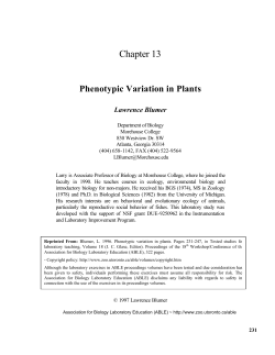 Phenotypic Variation in Plants - Association for Biology Laboratory