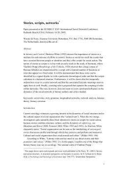 Stories, scripts, networks