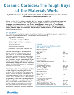 Ceramic Carbides: The Tough Guys of the Materials World
