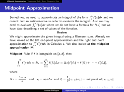 Approximating an integral