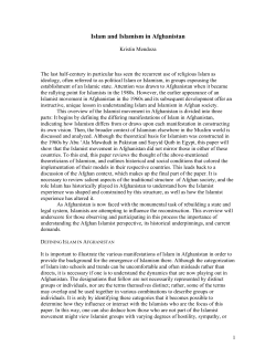 Islam and Islamism in Afganistan
