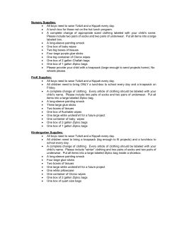 Early Childhood Supply List