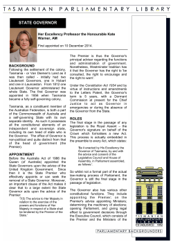 State Governor.pub - Parliament of Tasmania