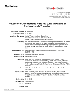 Prevention of Osteonecrosis of the Jaw (ONJ)