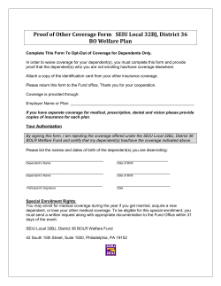 Proof of Other Coverage Form