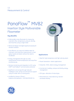 Panaflow MV82 Insertion Multivariable Flowmeter for Mass
