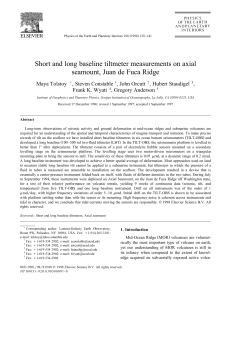 Short and long baseline tiltmeter measurements on axial seamount