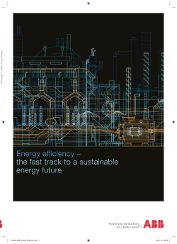 Energy efficiency - the fast track to a sustainable future