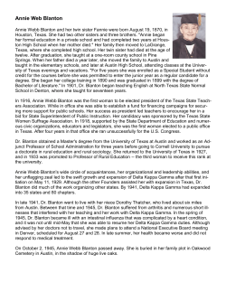 Annie Web Blanton - Delta Kappa Gamma