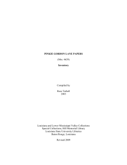 pinkie gordon lane papers - LSU Libraries