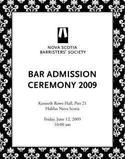 bar admission ceremony 2009 - Nova Scotia Barristers` Society
