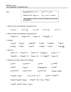 base result = log ( ) exponent base result = 81 27 = log 4 4 log 9